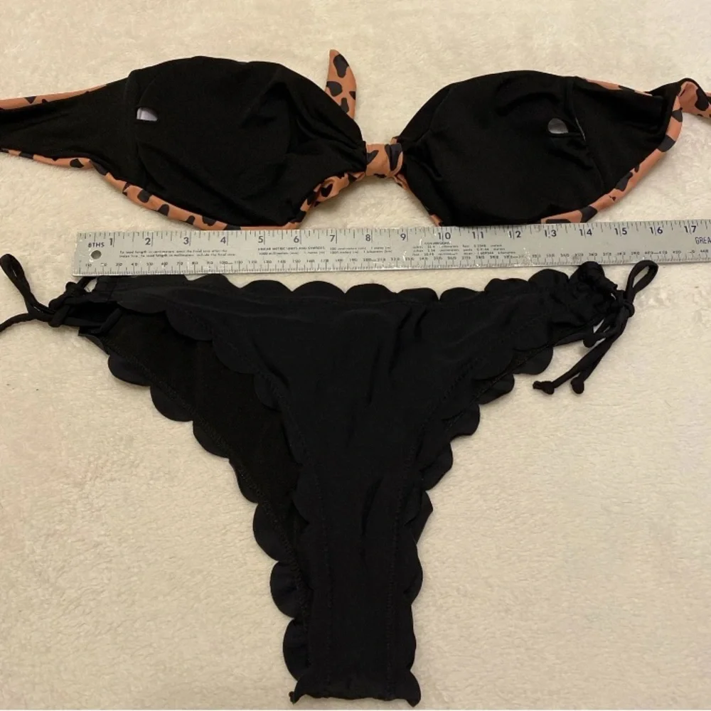 SHEIN Brown and Black Animal Print Bikini Set